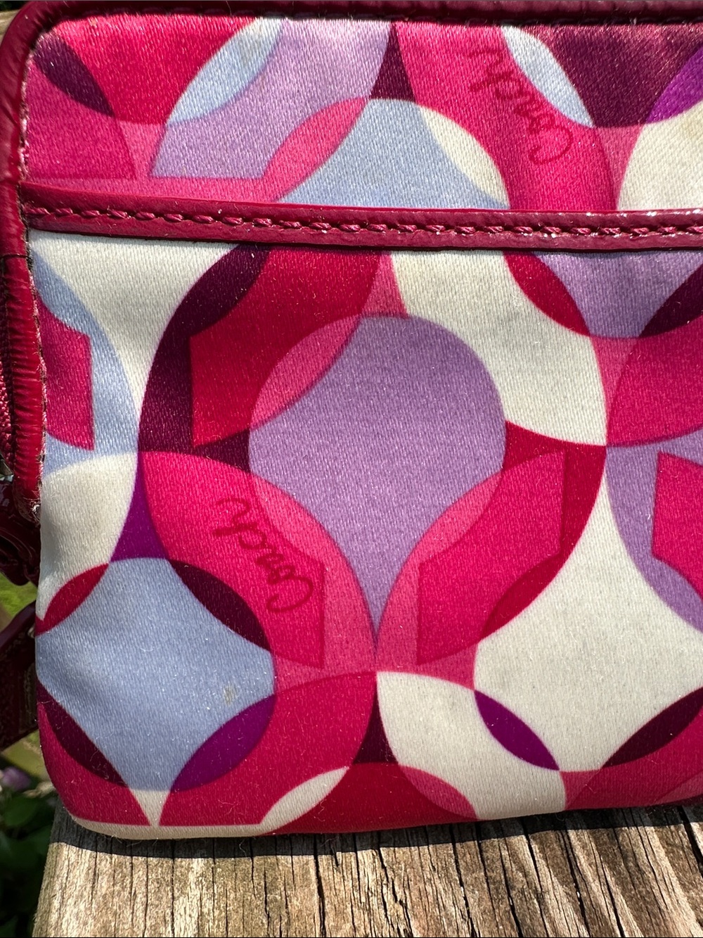 Coach Poppy Pink Patterned Wristlet - Coach - Picture 8 of 8